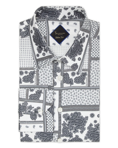 Shirt Silver Cut LS/Milano Paisley