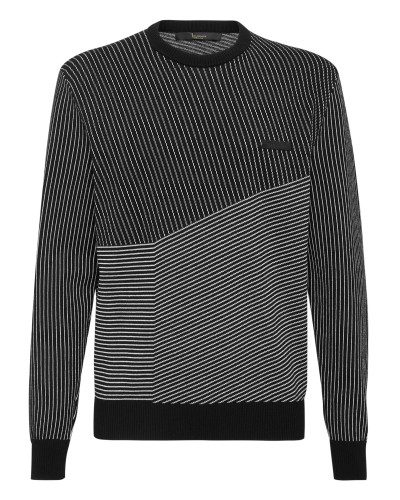 Wool and Cotton Pullover Round Neck LS Iconic