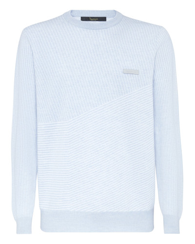 Wool and Cotton Pullover Round Neck LS Iconic