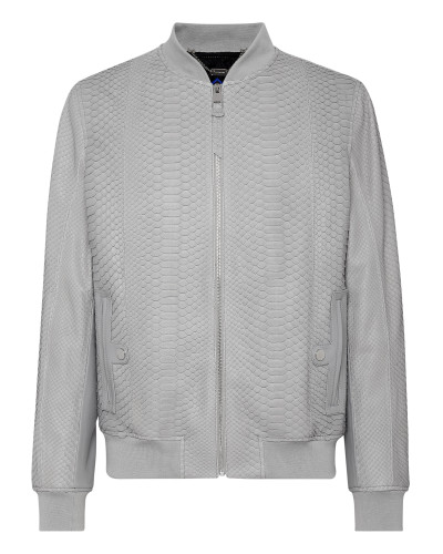 Python Leather Bomber