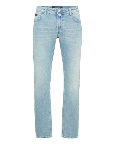 Denim Super Straight Cut Trousers
