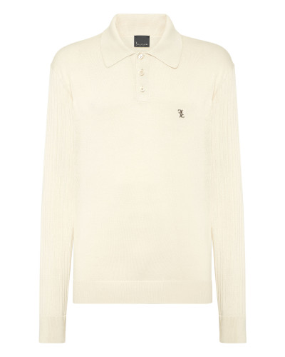 Knitted Pullover Polo-Neck LS