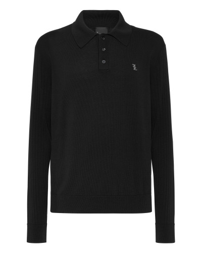 Knitted Pullover Polo-Neck LS