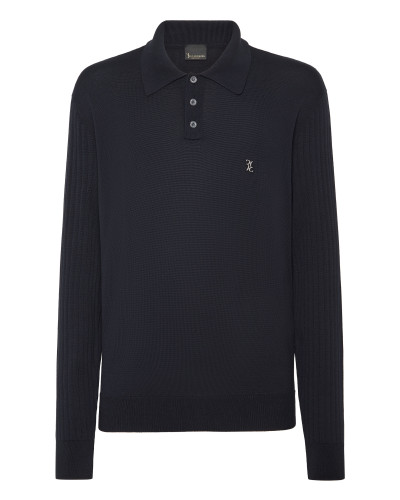 Knitted Pullover Polo-Neck LS