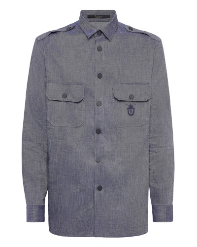 Pinstripe Overshirt LS