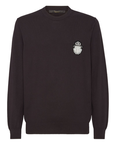 Cotton Pullover Round Neck LS Crest