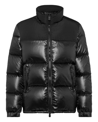 Nylon Down Jacket Bicolor Crest