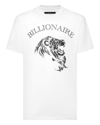 Embroidered Round Neck T-Shirt Lion