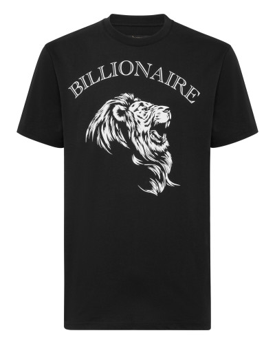 Embroidered Round Neck T-Shirt Lion