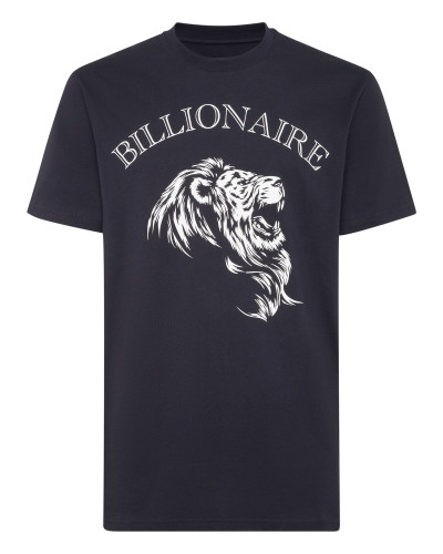 Embroidered Round Neck T-Shirt Lion