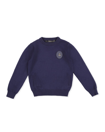 Pullover Round Neck LS Crest