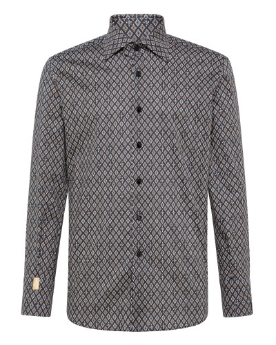 Shirt Silver Cut LS/Flavio Geometric