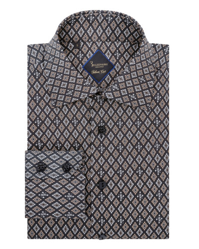 Shirt Silver Cut LS/Flavio Geometric