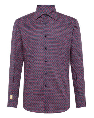 Shirt Silver Cut LS/Flavio Geometric