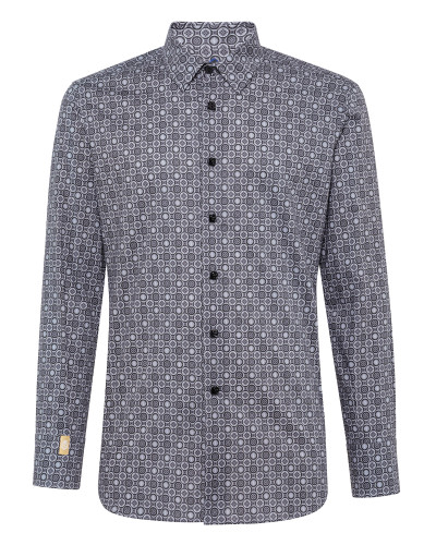 Shirt Silver Cut LS/Cristal Geometric