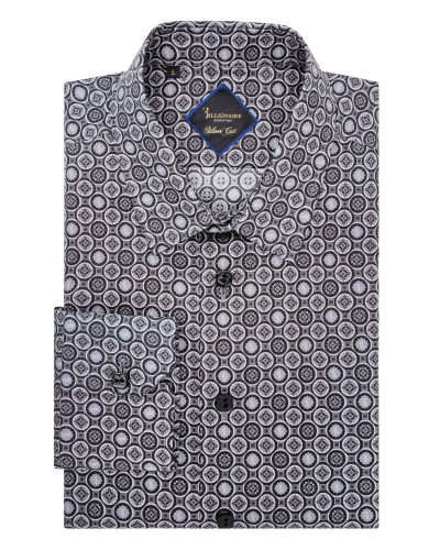 Shirt Silver Cut LS/Cristal Geometric