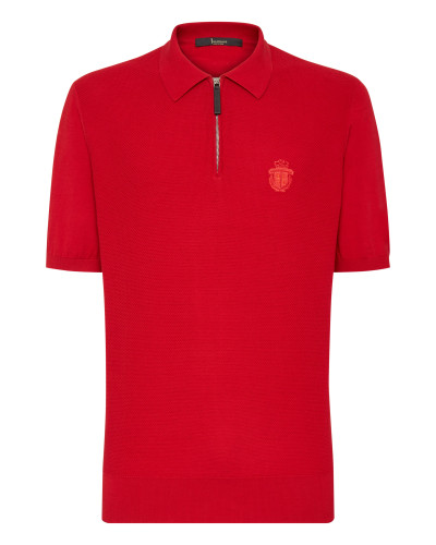 Pullover zip mock SS Crest