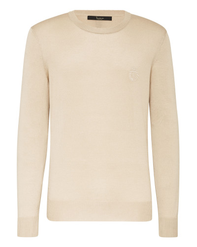 Pullover Round Neck LS Crest