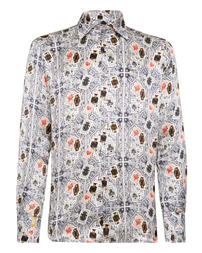 Silk Shirt Silver Cut LS/Flavio Casinò