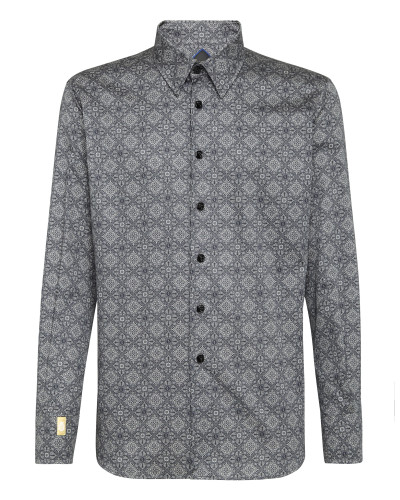 Shirt Silver Cut LS/Milano Floral Geometric