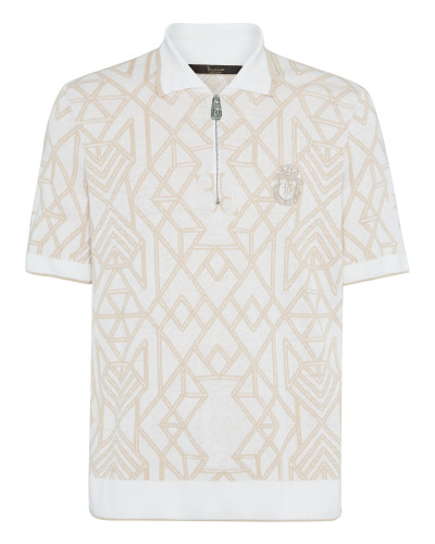 Cotton & Lino Zipped Polo Shirt SS