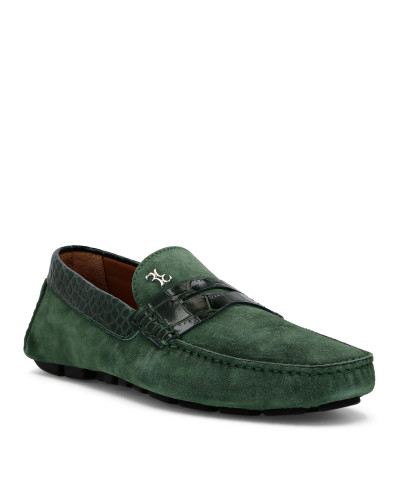 Suede Crocco Printed Moccasin