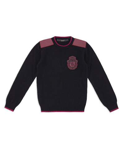 Pullover Round Neck LS  Crest
