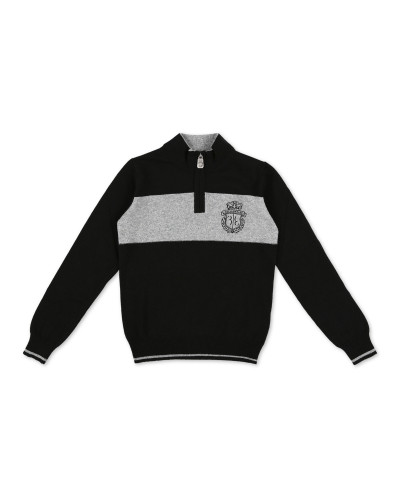 Pullover zip mock Stripes