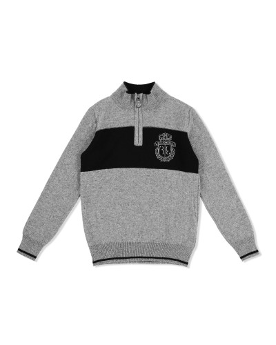 Pullover zip mock Stripes
