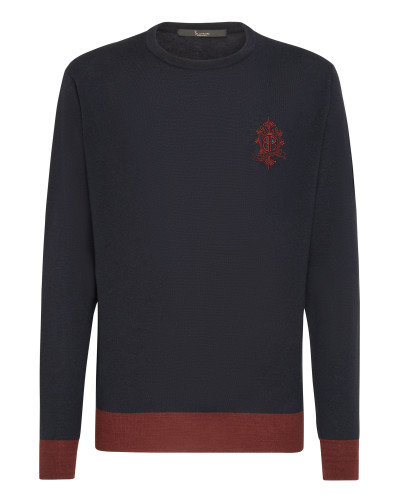 Pullover Round Neck LS Crest