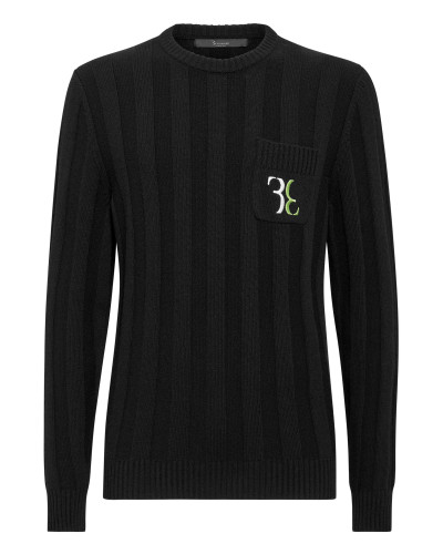 Wool Pullover Round Neck LS Double B