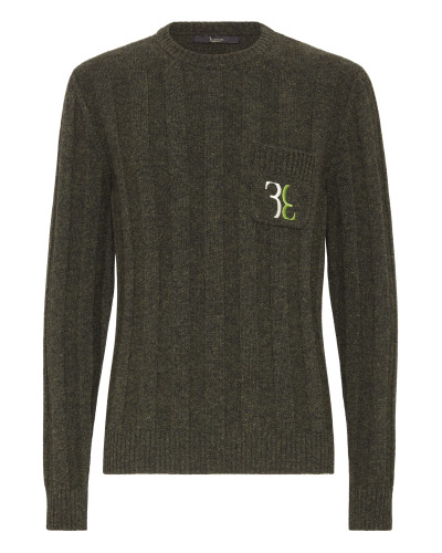 Wool Pullover Round Neck LS Double B