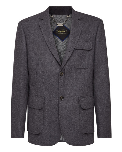 Wool Cashmere Blazer Tailored Fit Crest