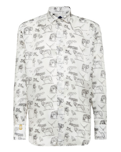 Silk Shirt Gold Cut LS Wolf