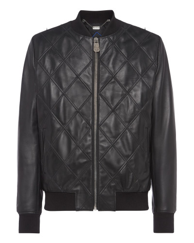 Diamond leather Bomber