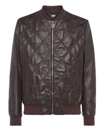 Diamond leather Bomber