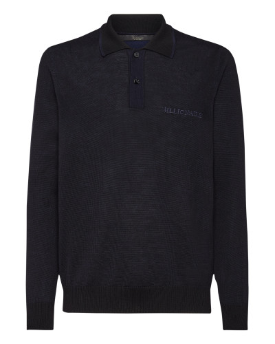 Wool Pullover Polo-Neck LS