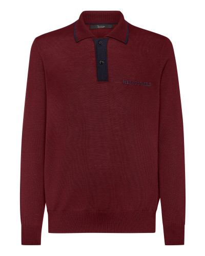 Wool Pullover Polo-Neck LS