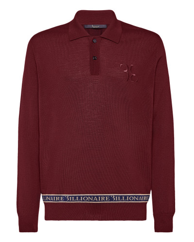 Wool and Silk Pullover Polo-Neck LS