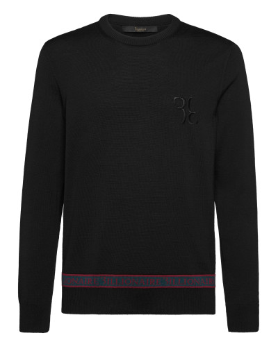 Wool and Silk Pullover Round Neck LS