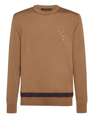 Wool and Silk Pullover Round Neck LS