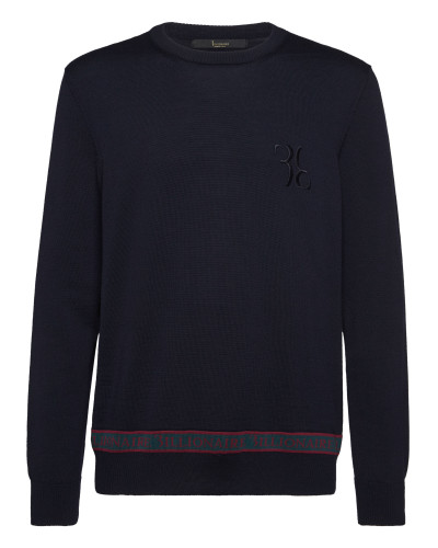 Wool and Silk Pullover Round Neck LS