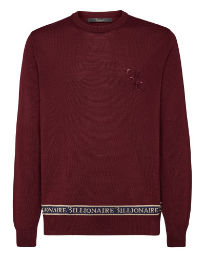 Wool and Silk Pullover Round Neck LS