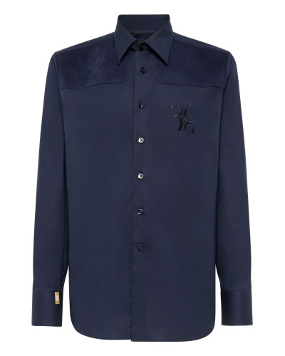 Cotton & Suede Shirt Slim Fit