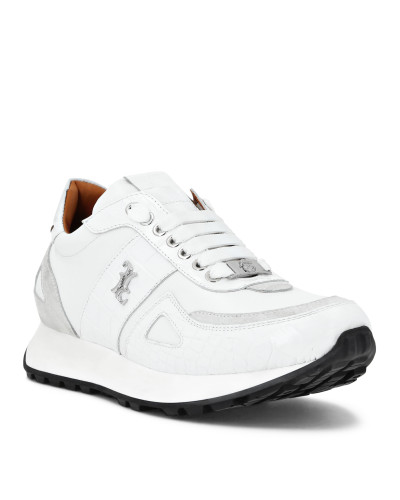 Croco Printed Nubuck & Suede Runner