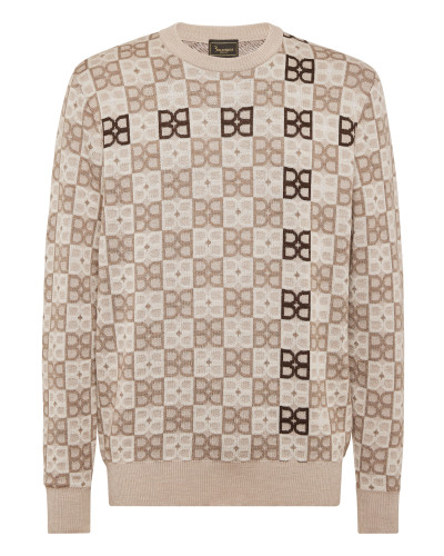 Round Neck Pullover Jacquard BB Monogram