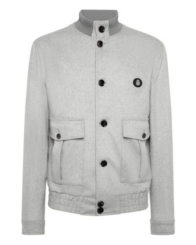 Cashmere Wool Bomber Jacket