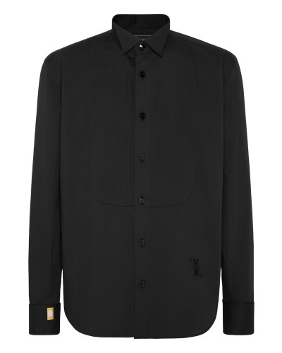 Cotton Tuxedo Shirt Gold Cut