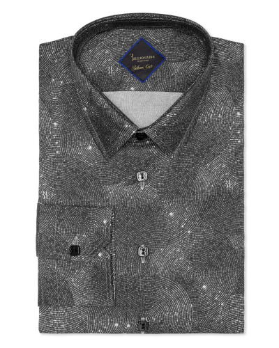 Shirt Silver Cut LS Crystal/Multi Geometric