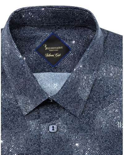 Shirt Silver Cut LS Crystal/Multi Geometric